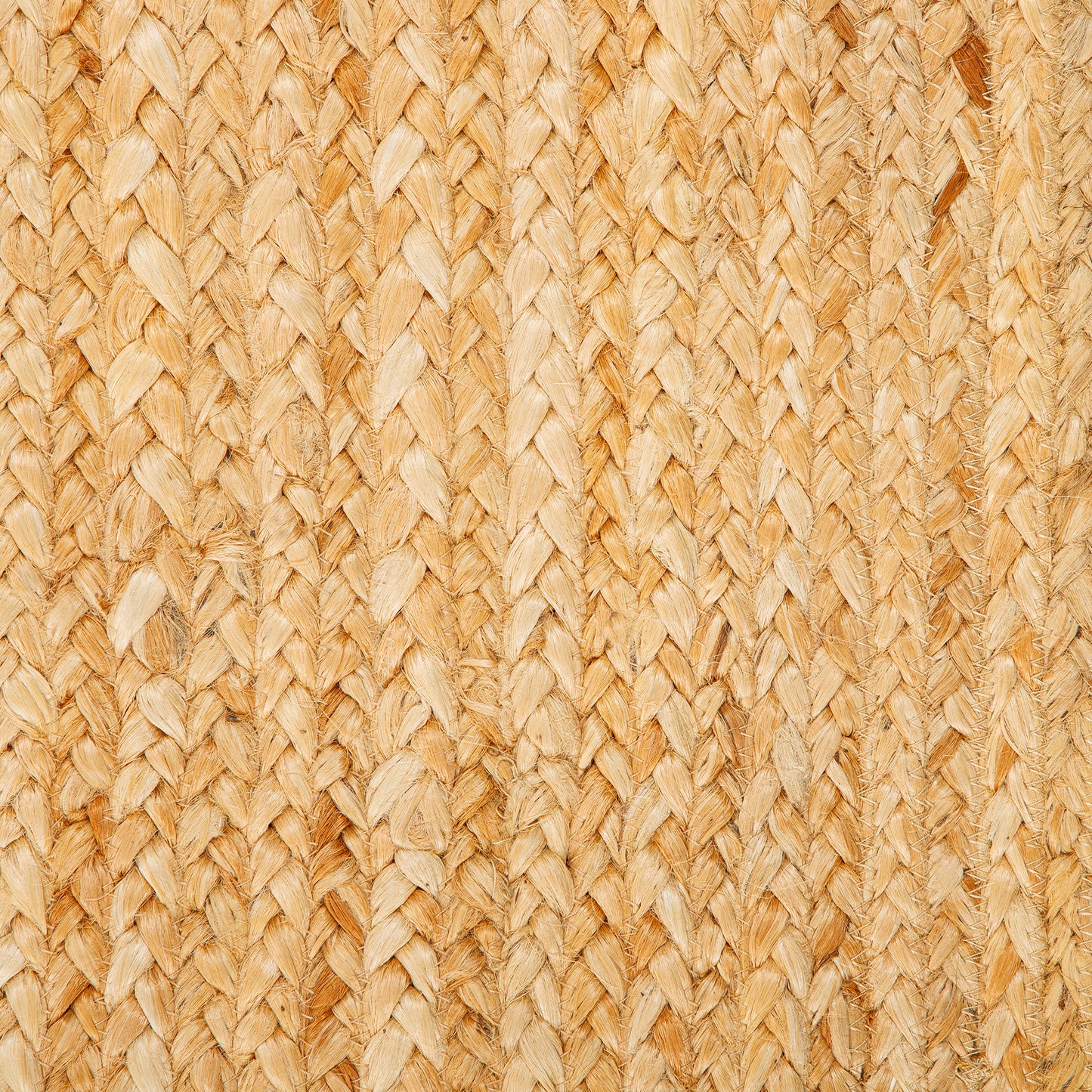 Rechteckiger Jute Teppich Natur | Boho Teppich mit Rahmenmuster