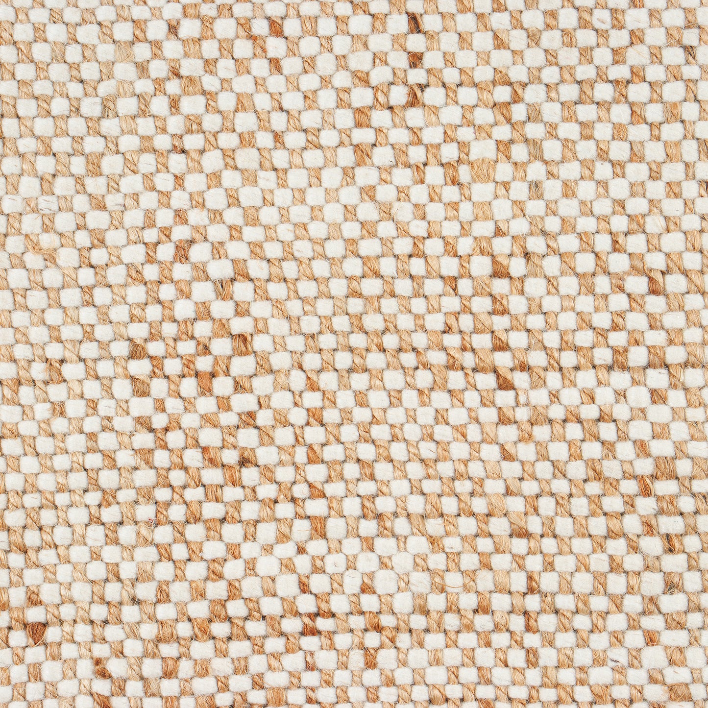 Jute-Wolle Teppich Natur | Handgefertigter Boho Teppich mit Fransen