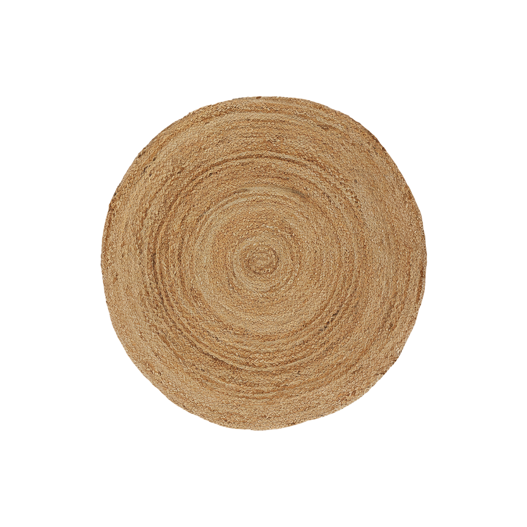 Runder Jute Teppich Natur | Handgefertigter Boho Teppich aus Jute