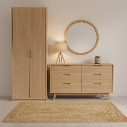 Rechteckiger Jute Teppich Natur | Boho Teppich mit Rahmenmuster