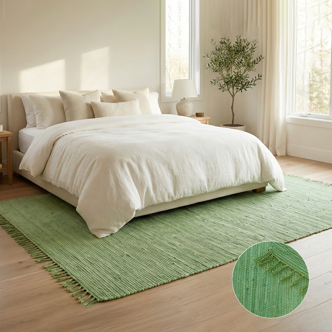 Chindi Baumwollteppich – Handgewebter Teppich aus recycelten Stoffen für Wohnzimmer & Schlafzimmer