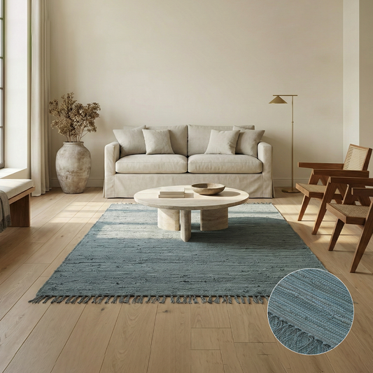 Chindi Baumwollteppich – Handgewebter Teppich aus recycelten Stoffen für Wohnzimmer & Schlafzimmer