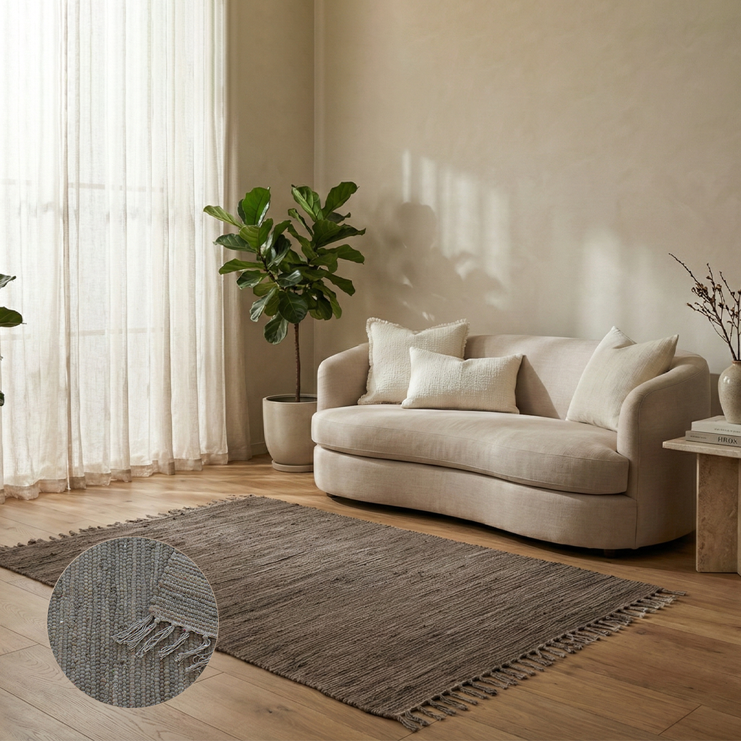 Chindi Baumwollteppich – Handgewebter Teppich aus recycelten Stoffen für Wohnzimmer & Schlafzimmer