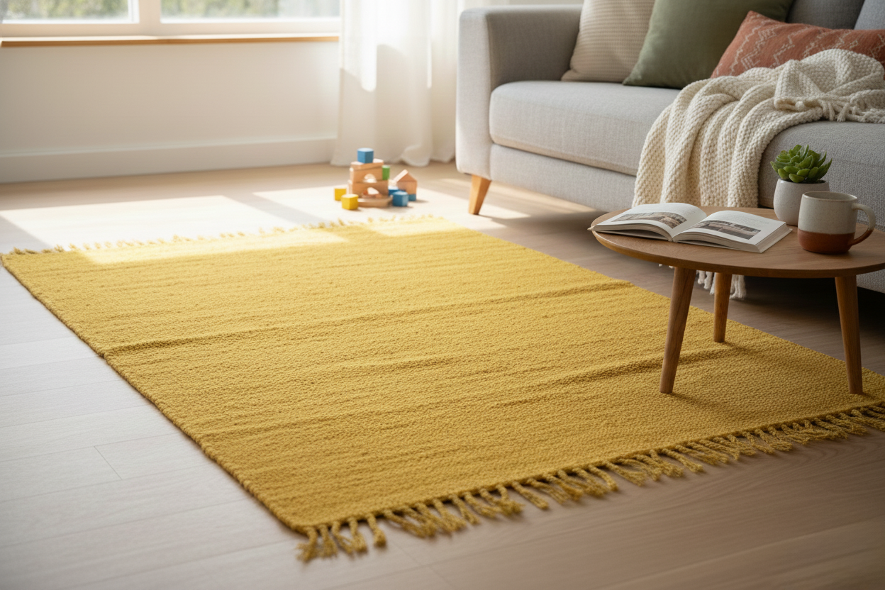 Chindi Baumwollteppich – Handgewebter Teppich aus recycelten Stoffen für Wohnzimmer & Schlafzimmer