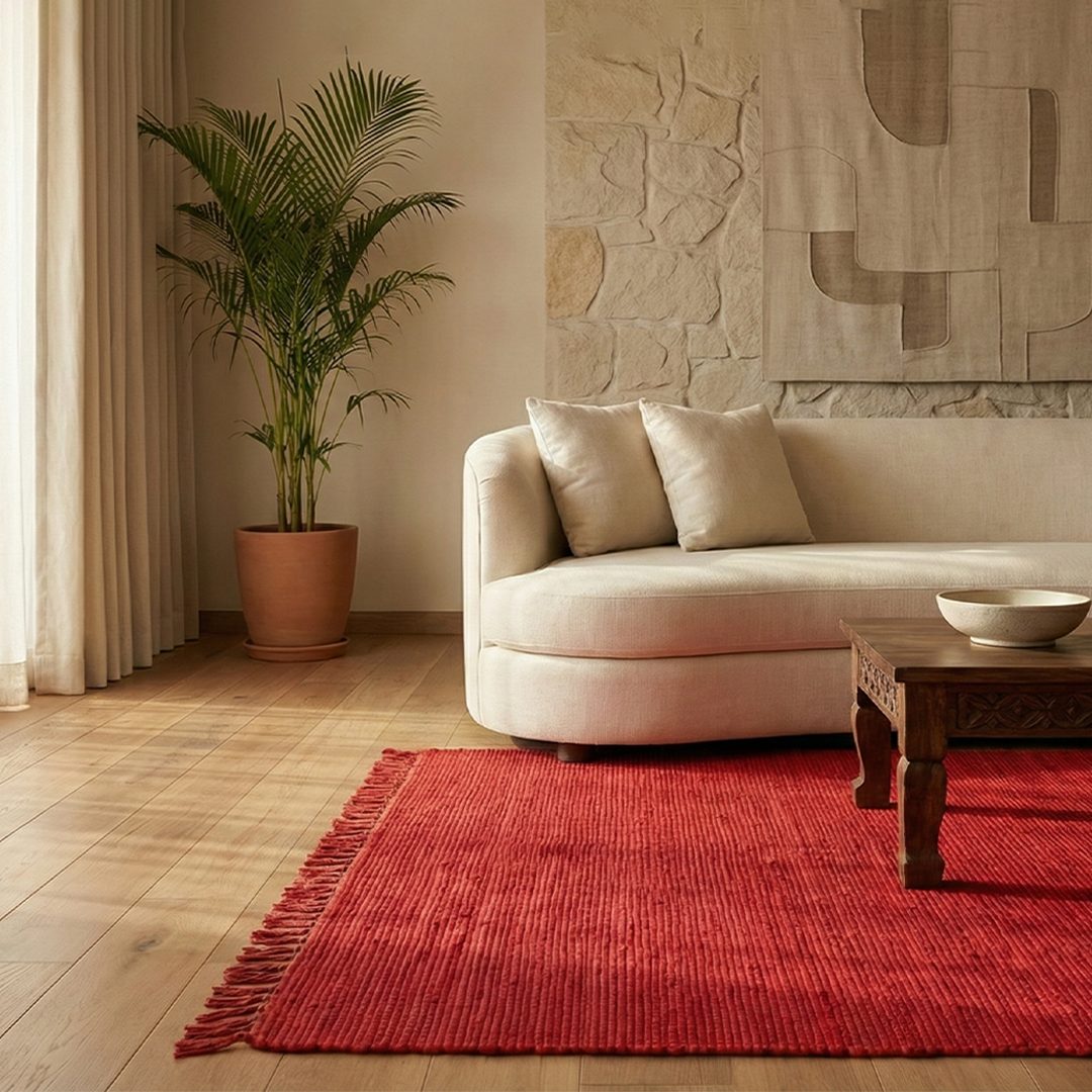 Chindi Baumwollteppich – Handgewebter Teppich aus recycelten Stoffen für Wohnzimmer & Schlafzimmer