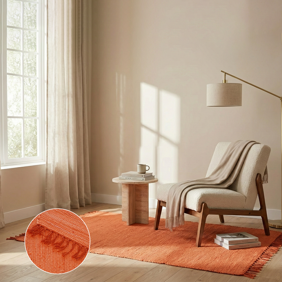 Chindi Baumwollteppich – Handgewebter Teppich aus recycelten Stoffen für Wohnzimmer & Schlafzimmer