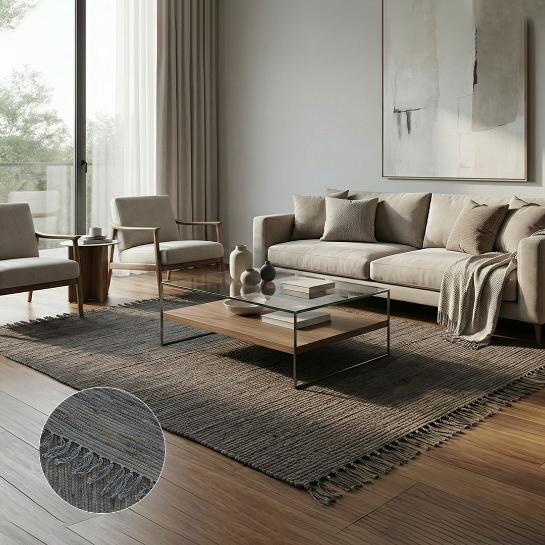 Chindi Baumwollteppich – Handgewebter Teppich aus recycelten Stoffen für Wohnzimmer & Schlafzimmer