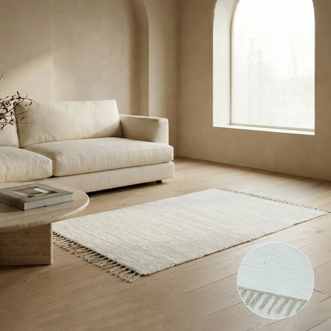 Chindi Baumwollteppich – Handgewebter Teppich aus recycelten Stoffen für Wohnzimmer & Schlafzimmer