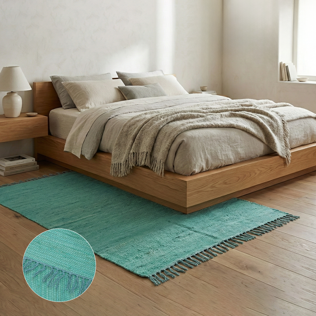 Chindi Baumwollteppich – Handgewebter Teppich aus recycelten Stoffen für Wohnzimmer & Schlafzimmer