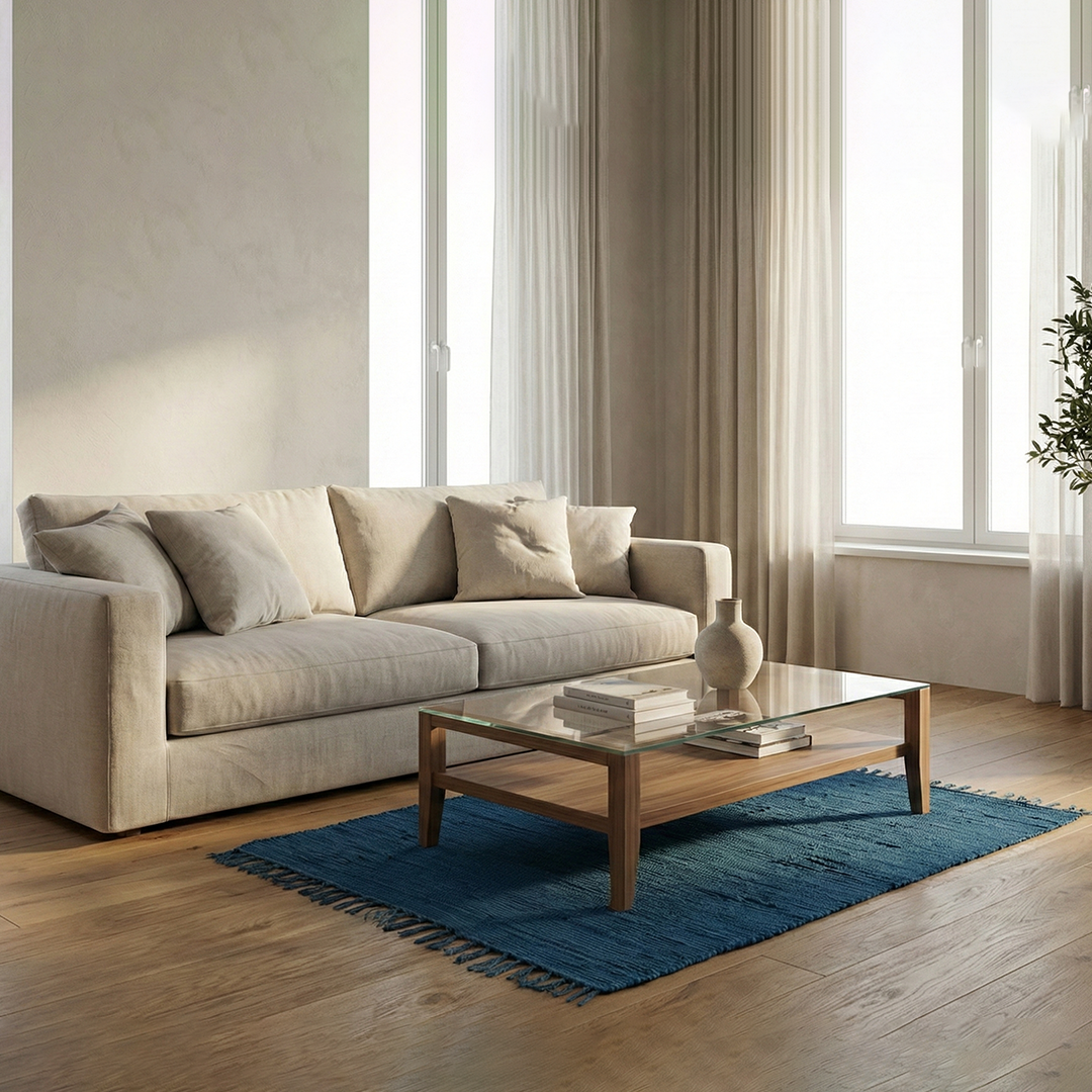 Chindi Baumwollteppich – Handgewebter Teppich aus recycelten Stoffen für Wohnzimmer & Schlafzimmer