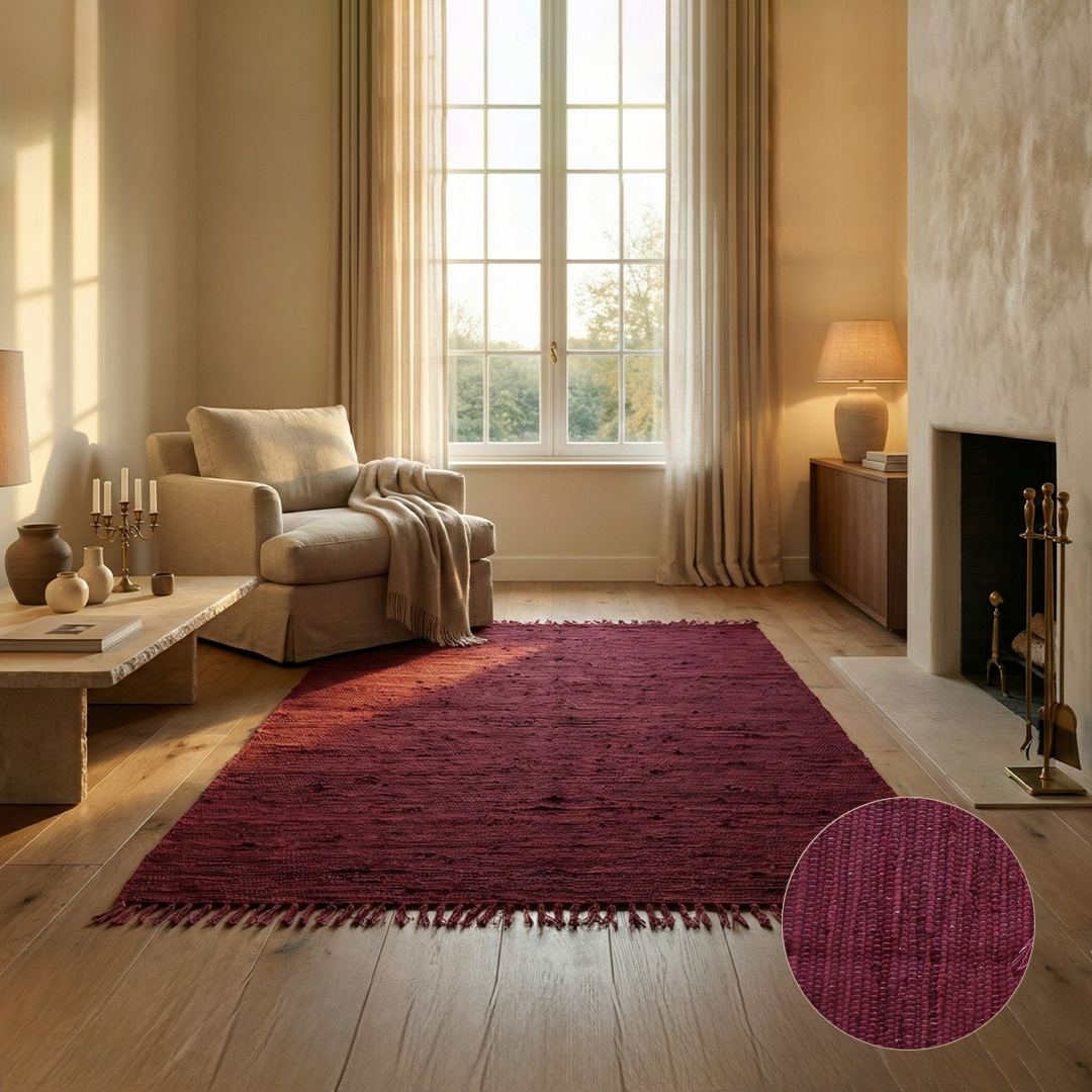 Chindi Baumwollteppich – Handgewebter Teppich aus recycelten Stoffen für Wohnzimmer & Schlafzimmer