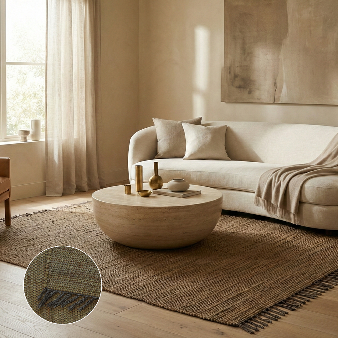 Chindi Baumwollteppich – Handgewebter Teppich aus recycelten Stoffen für Wohnzimmer & Schlafzimmer