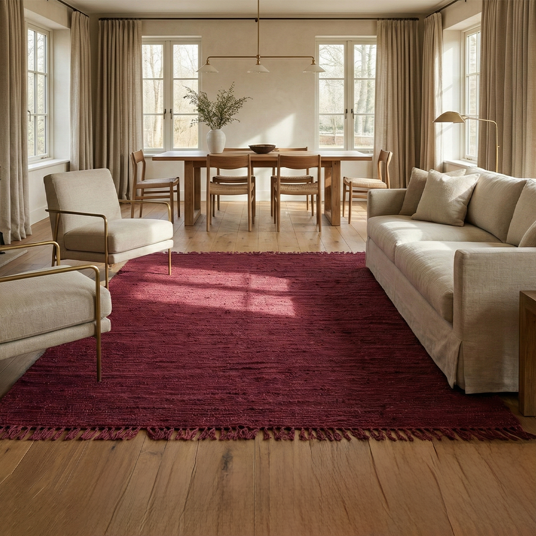 Chindi Baumwollteppich – Handgewebter Teppich aus recycelten Stoffen für Wohnzimmer & Schlafzimmer