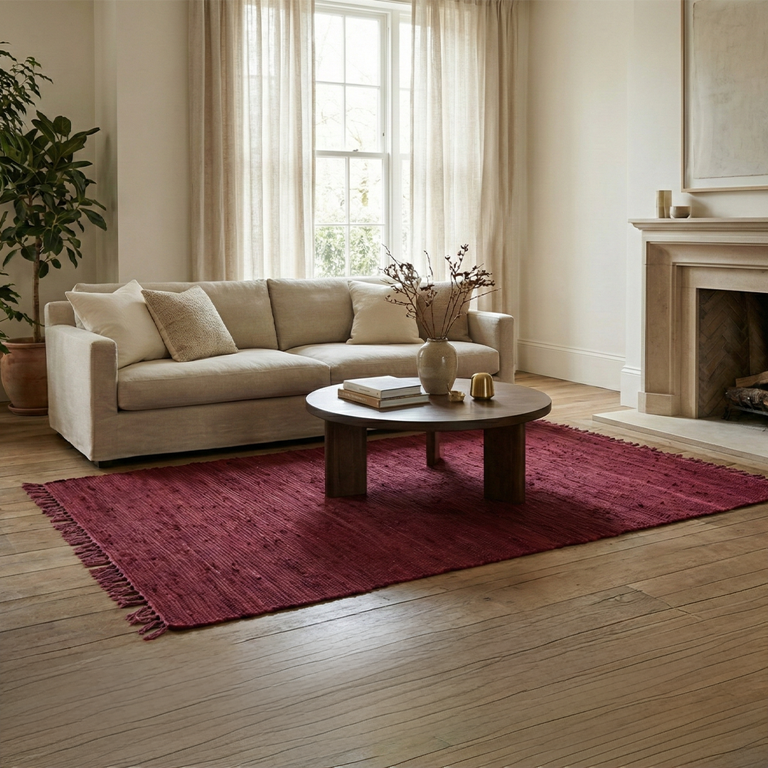 Chindi Baumwollteppich – Handgewebter Teppich aus recycelten Stoffen für Wohnzimmer & Schlafzimmer