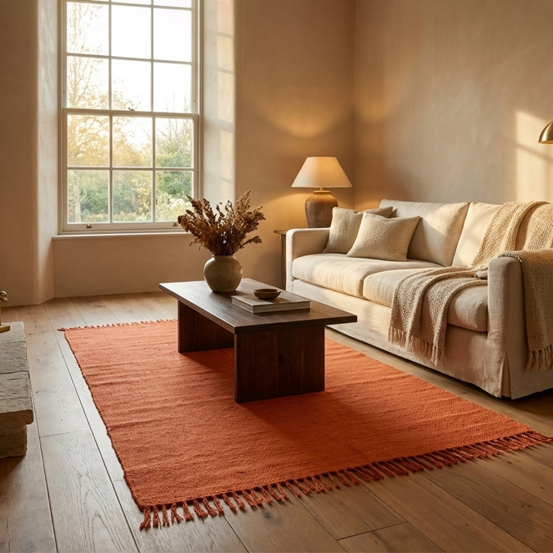 Chindi Baumwollteppich – Handgewebter Teppich aus recycelten Stoffen für Wohnzimmer & Schlafzimmer