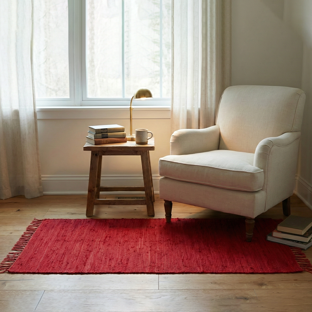 Chindi Baumwollteppich – Handgewebter Teppich aus recycelten Stoffen für Wohnzimmer & Schlafzimmer