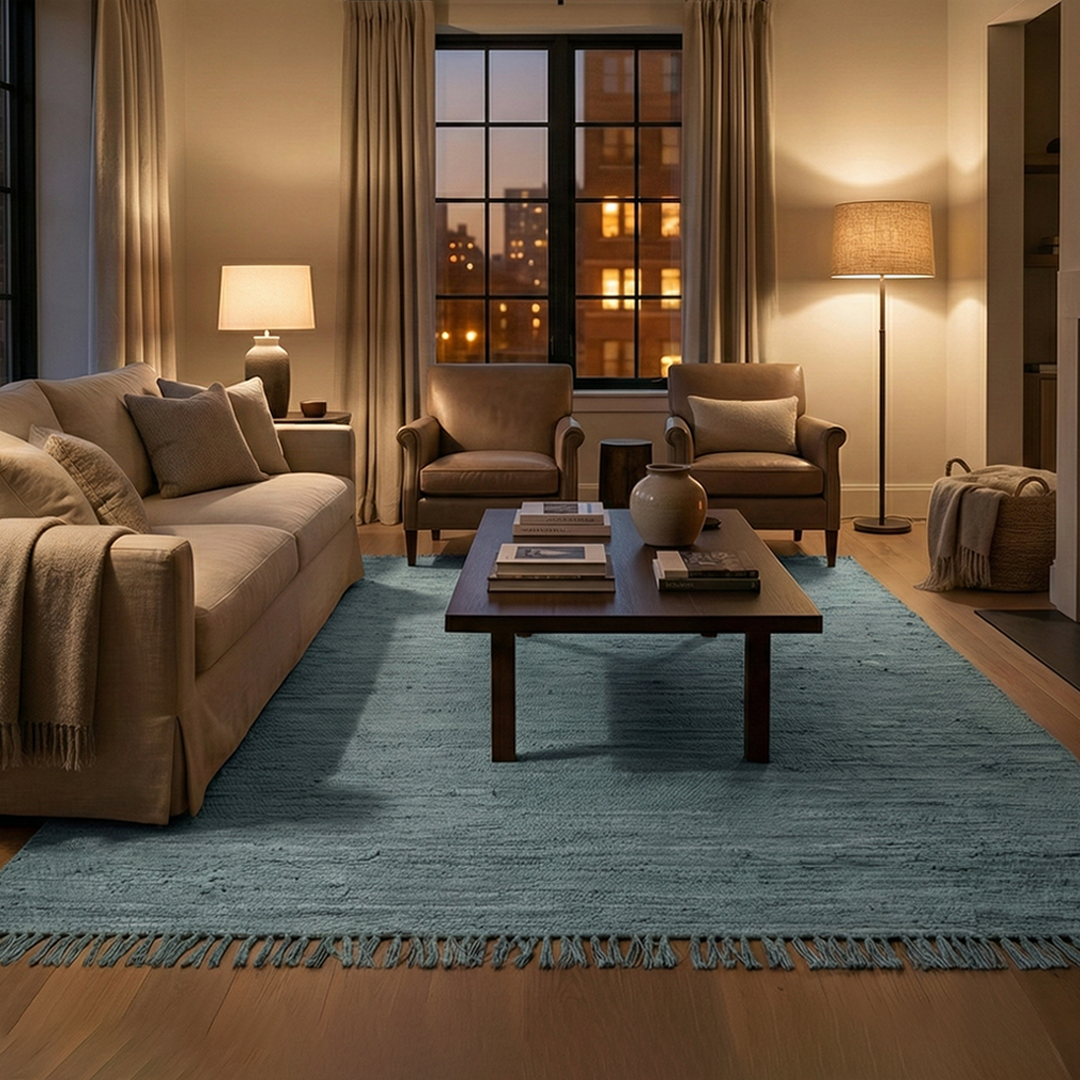 Chindi Baumwollteppich – Handgewebter Teppich aus recycelten Stoffen für Wohnzimmer & Schlafzimmer